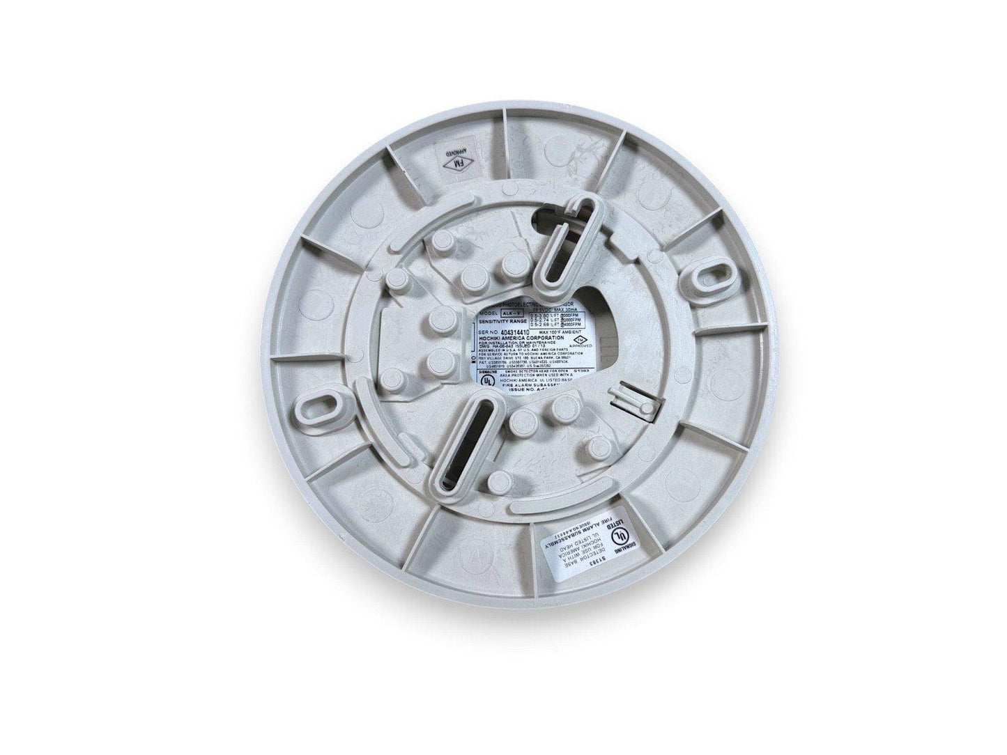 Hochiki ALK-V photoelectric smoke detector base for fire alarm systems, UL listed