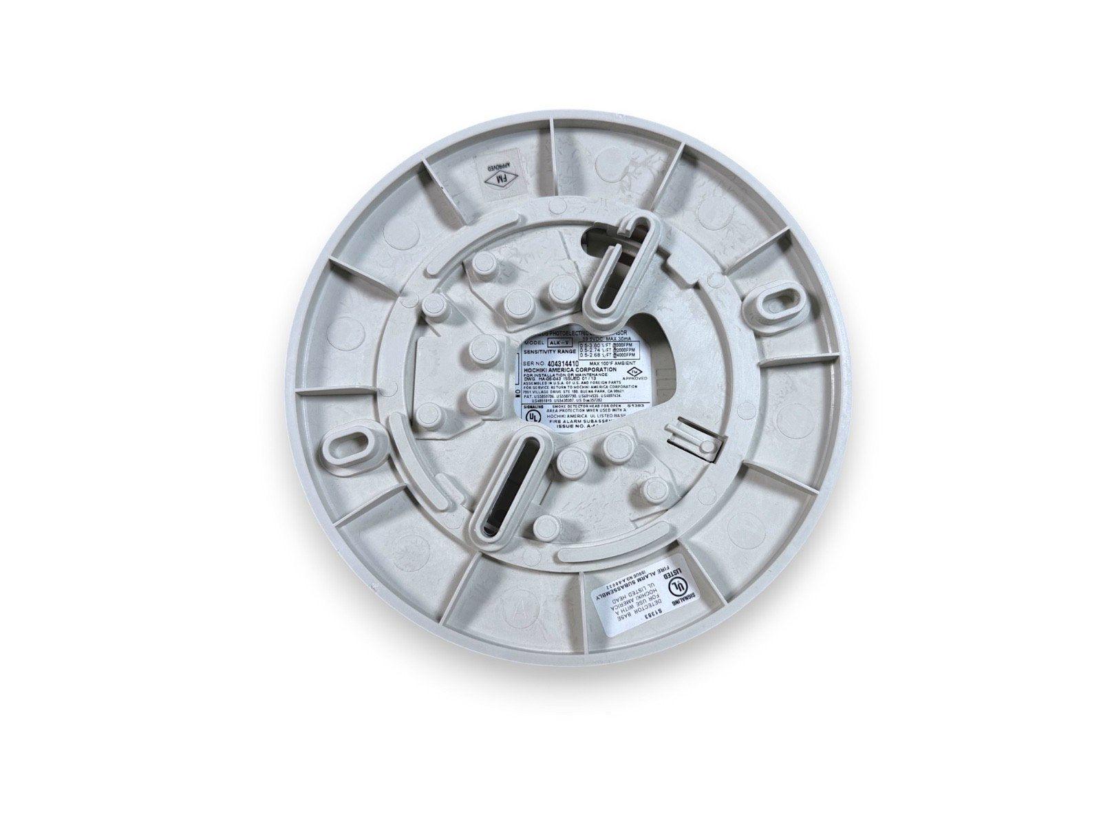 Hochiki ALK-V photoelectric smoke detector base for fire alarm systems, UL listed