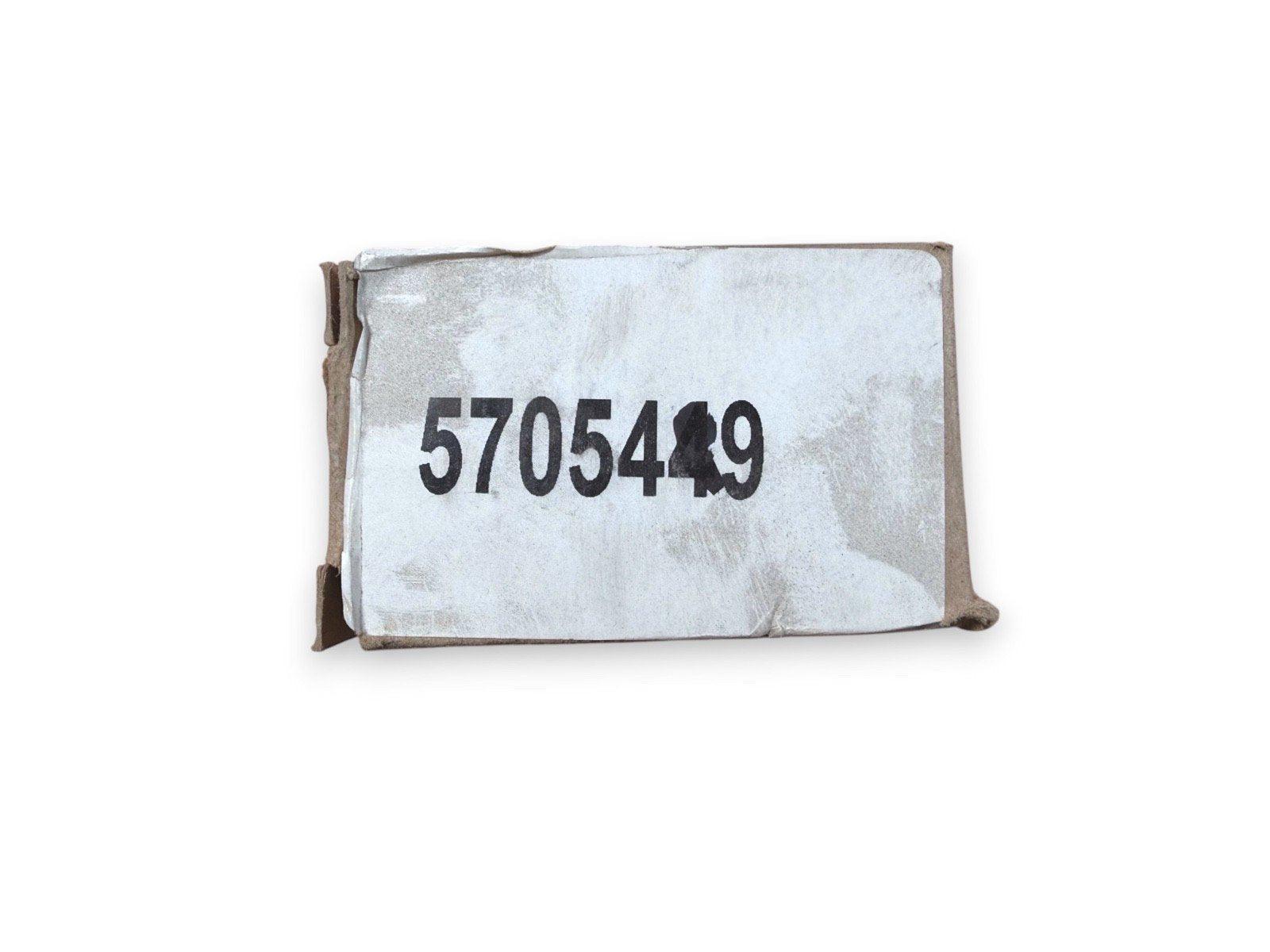 Used fire alarm component with part number 5705449 in cardboard packaging