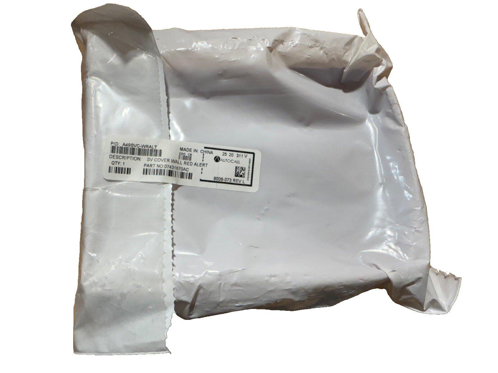 Autocall SV Cover Wall Red Alert fire alarm part in sealed packaging, new surplus equipment