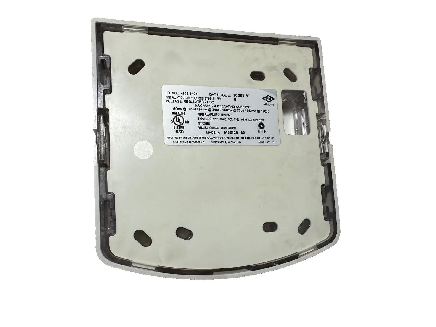 Simplex 4906-9103 Fire Alarm Strobe Wall White Simplex