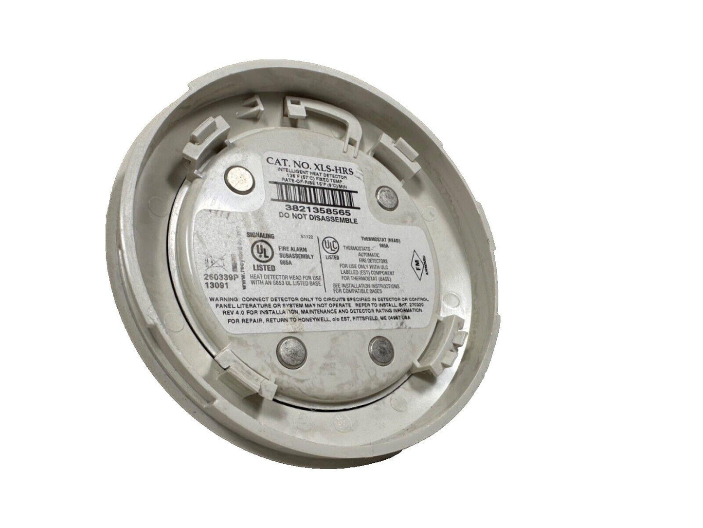 Honeywell XLS-HRS intelligent heat detector for fire alarm systems, UL listed, fixed temp 138°F