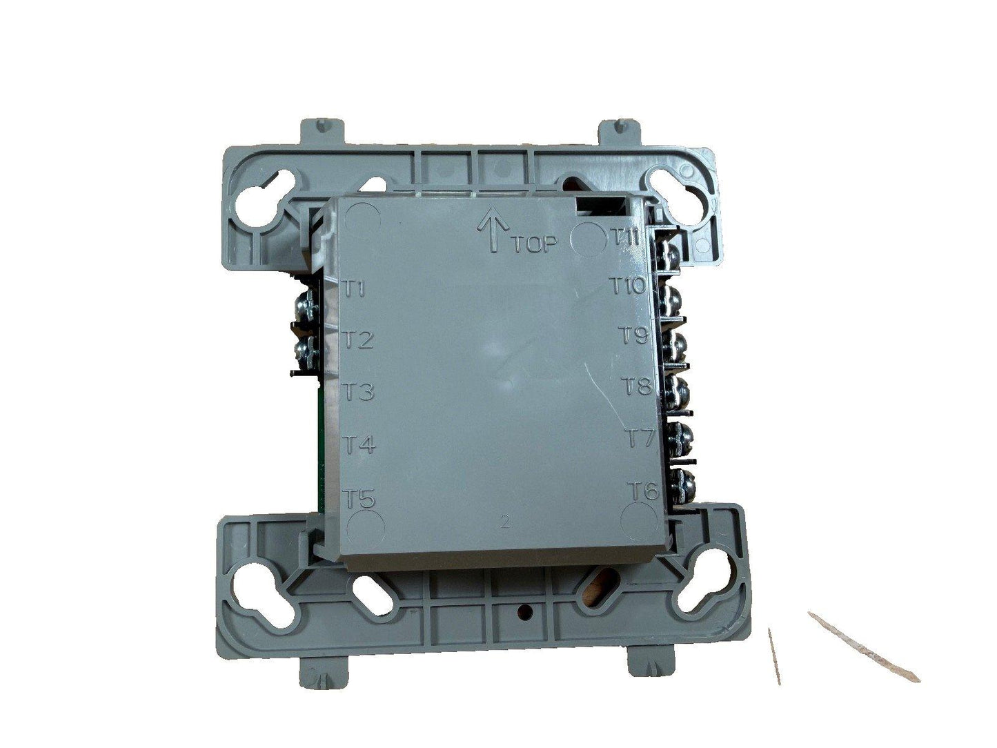 Fire alarm control module with terminal connections T1-T11, labeled top orientation, for commercial fire safety systems