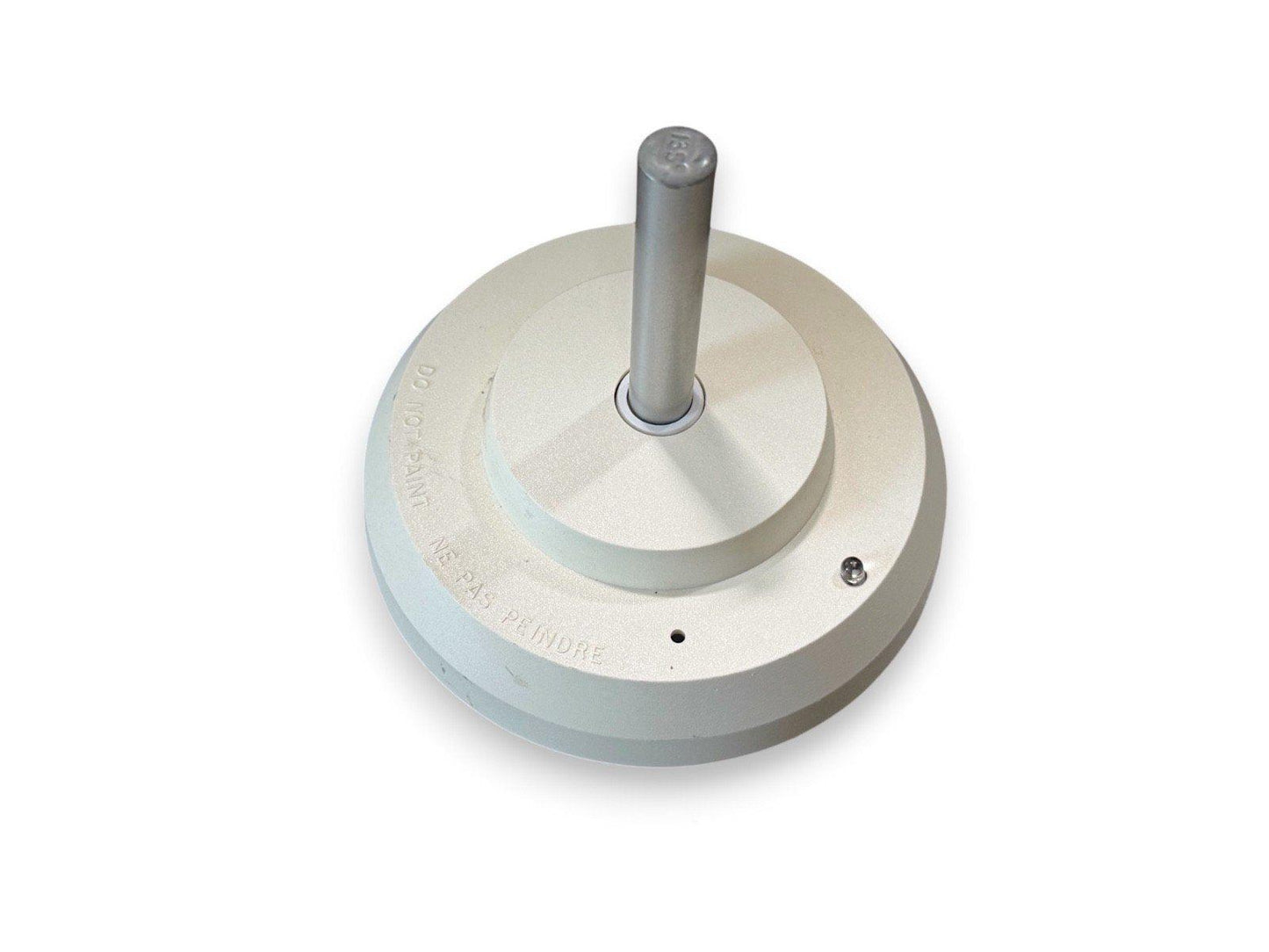 Fire alarm ceiling mount base with central stem, labeled 'DO NOT PAINT' for safety compliance