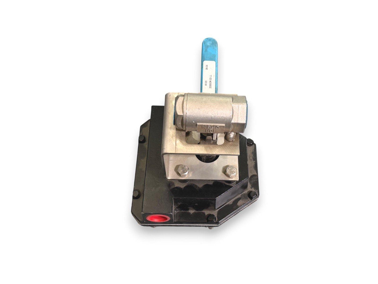 Fire alarm manual pull station with blue handle and red indicator light