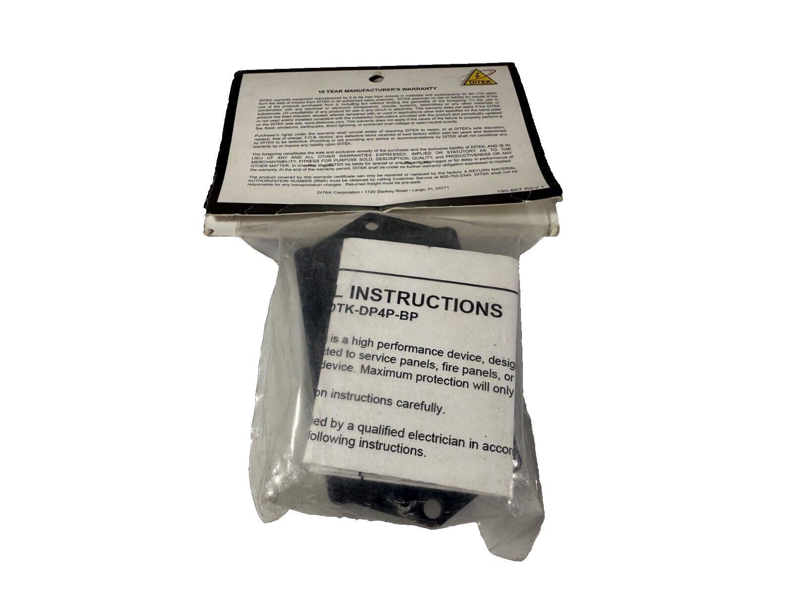 DITEK DTK-DP4P-BP surge protector for fire alarm panels, packaged with warranty and instructions