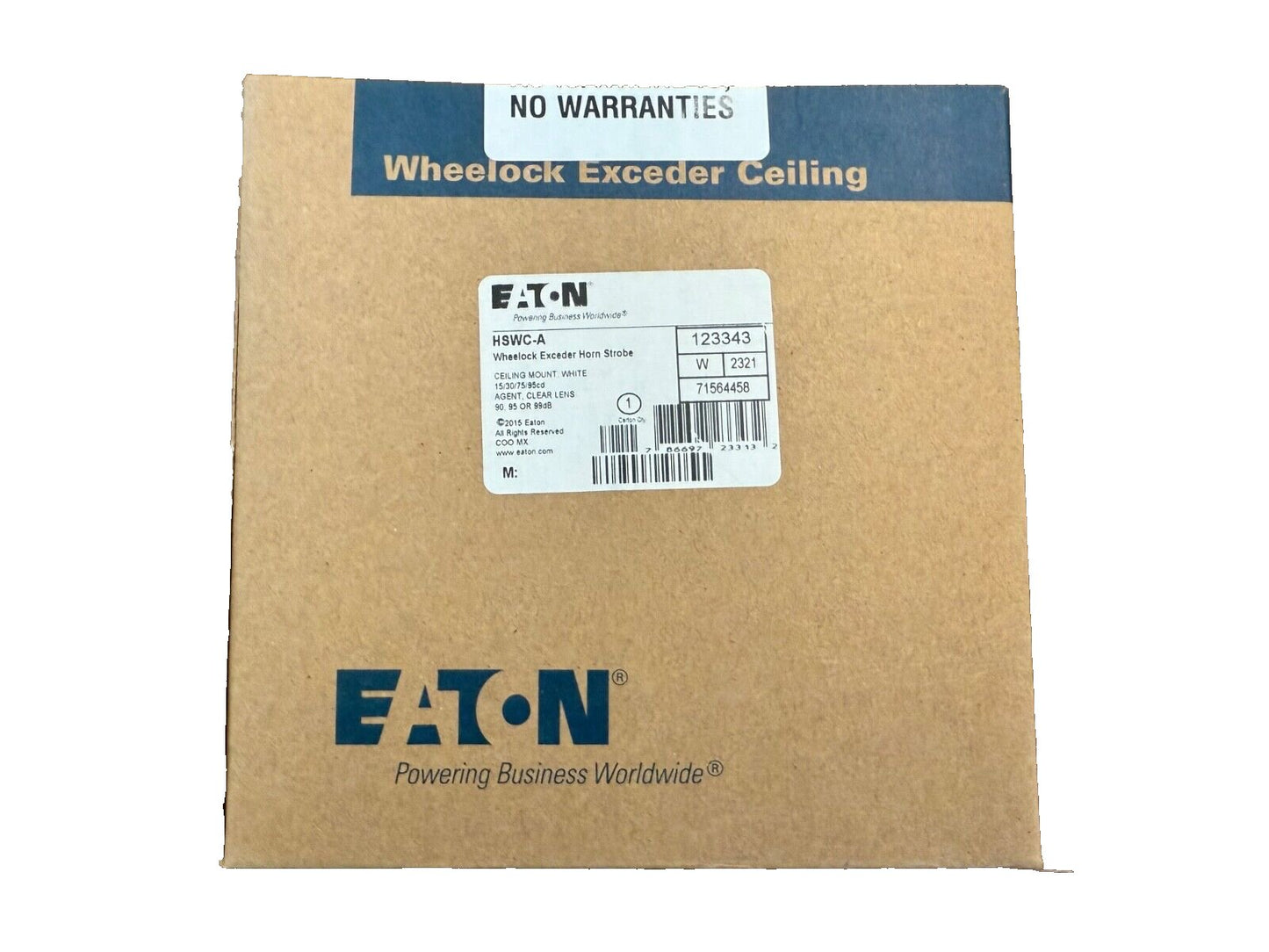 Eaton Wheelock HSWC-A Fire Alarm Horn Strobe Ceiling AGENT Letters (NEW IN BOX)