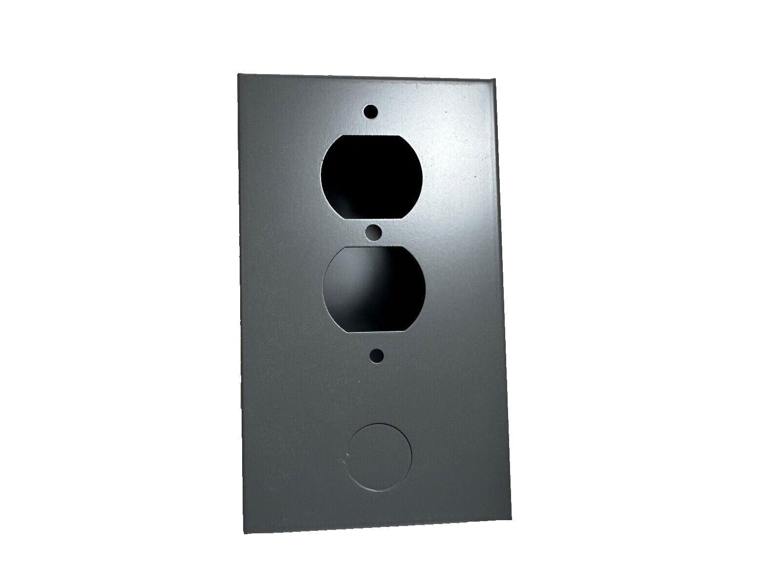 Fire alarm control panel cover with dual oval cutouts and mounting holes, for commercial security systems