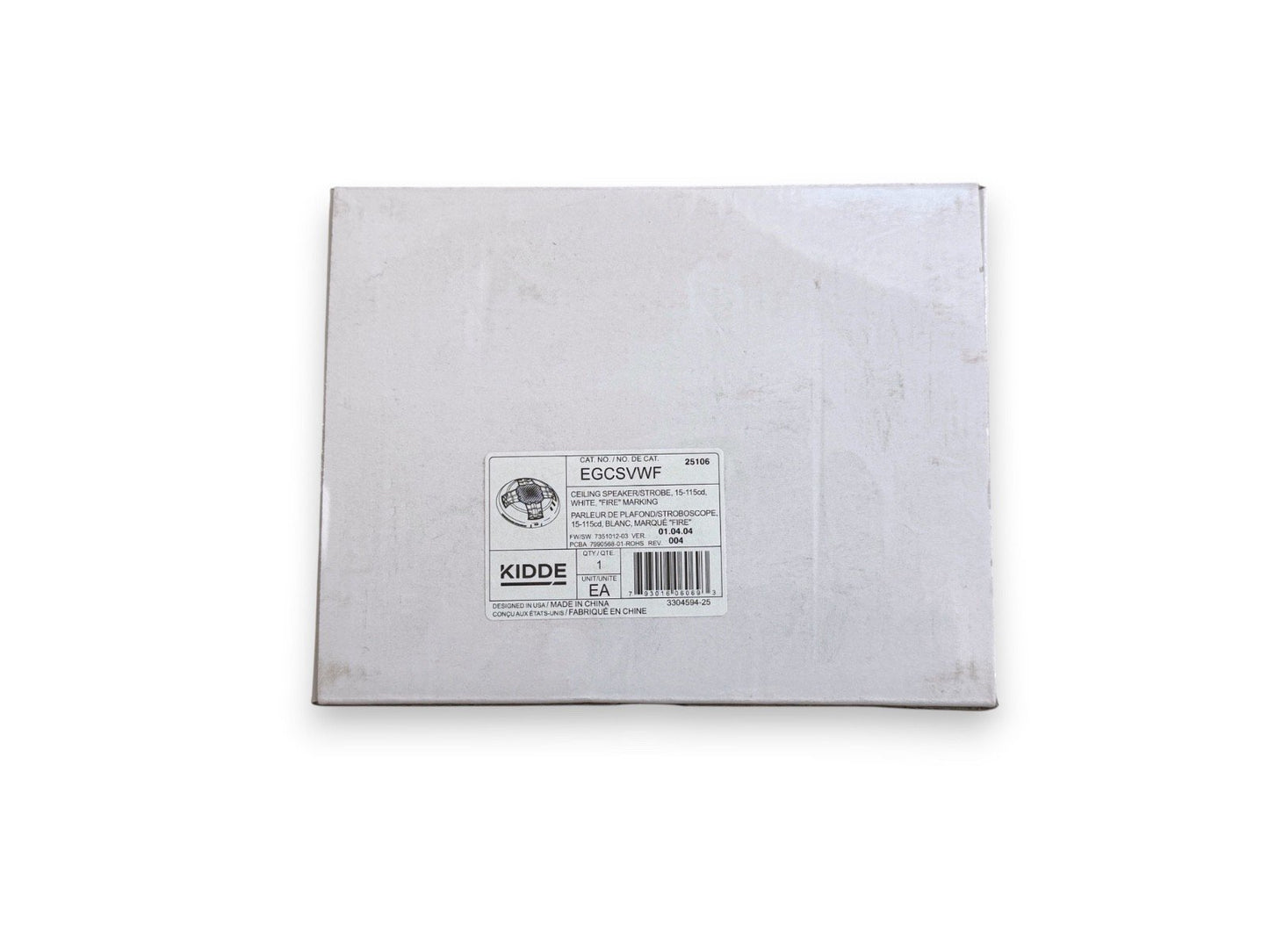 Kidde EGCSVWF Fire Alarm Speaker Strobe Ceiling White (NEW IN BOX)