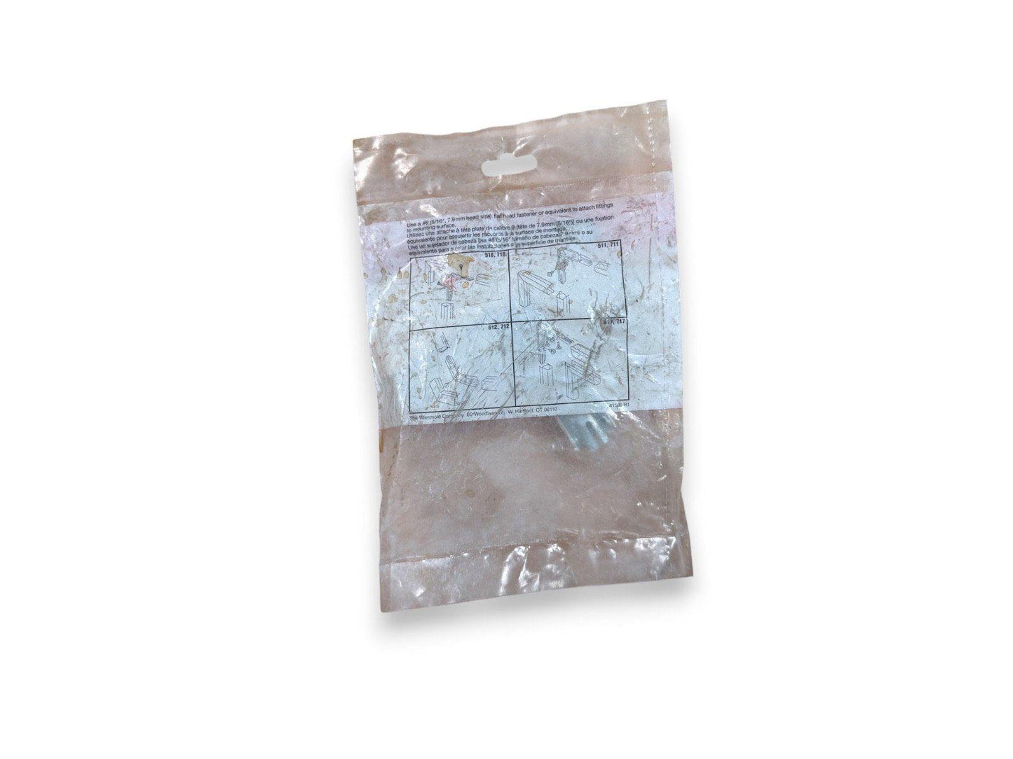 Fire alarm mounting hardware kit in sealed plastic bag with installation diagrams