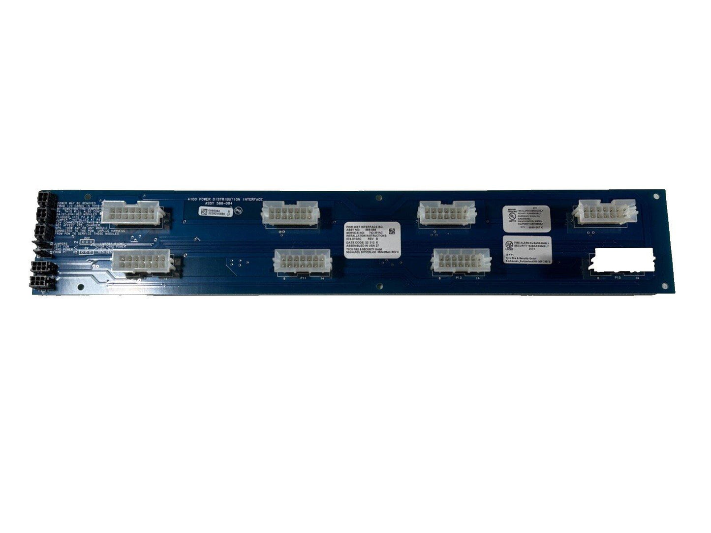 4100 Power Distribution Interface board for fire alarm systems with multiple connectors and labels