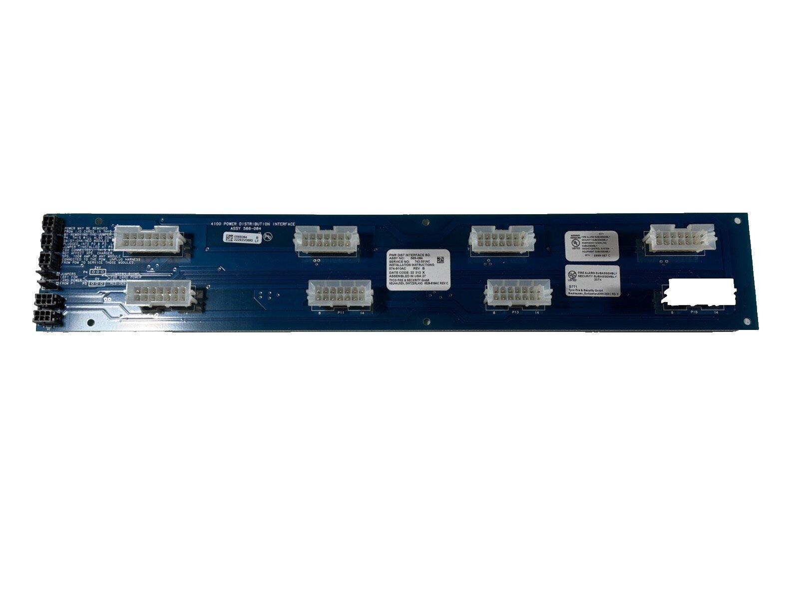 4100 Power Distribution Interface board for fire alarm systems with multiple connectors and labels