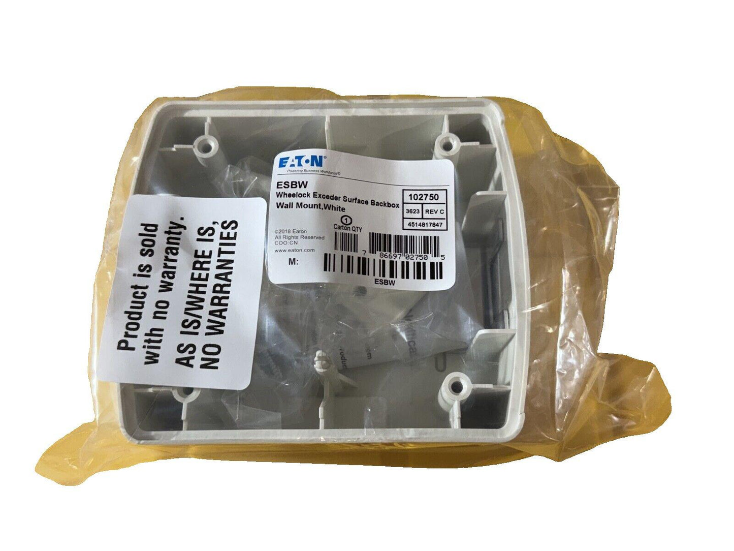 Eaton Wheelock ESBW Fire Alarm Exceeder Wall Mount Back Box White (NEW IN BOX)