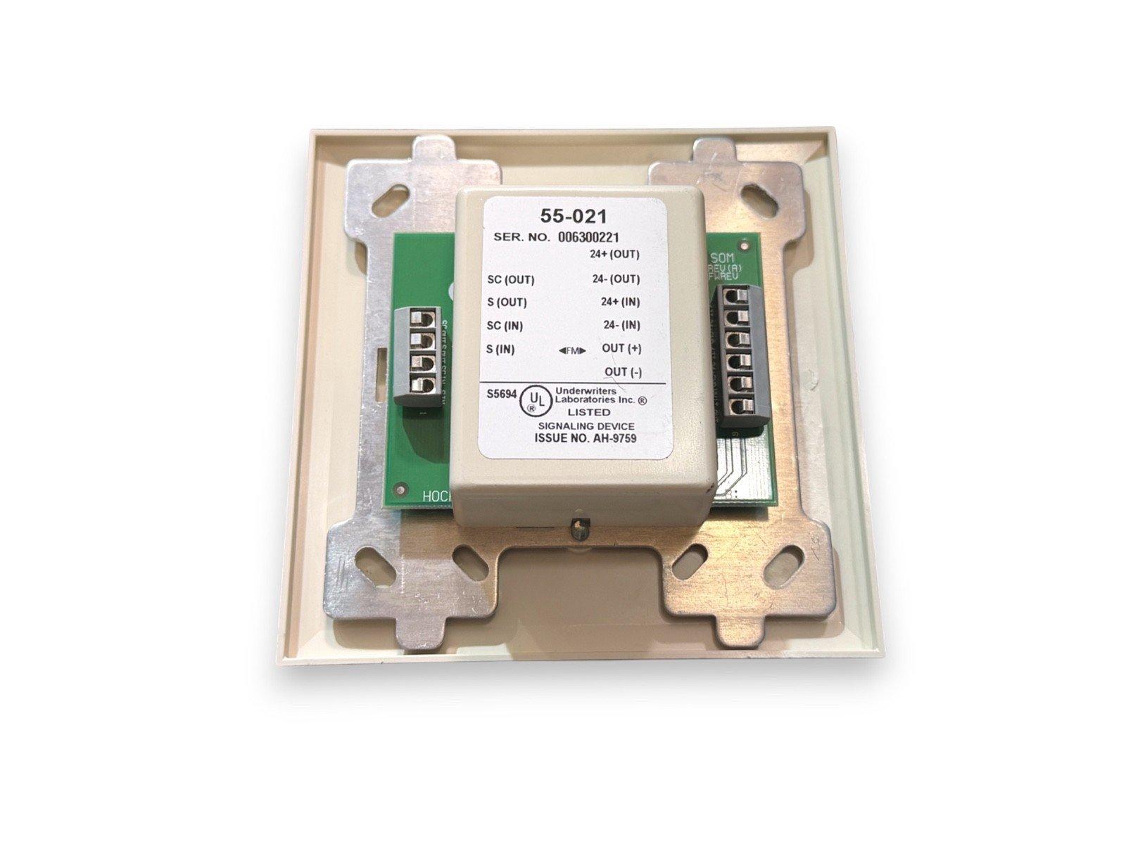 UL-listed fire alarm signaling device model 55-021 with terminal connections for fire safety systems
