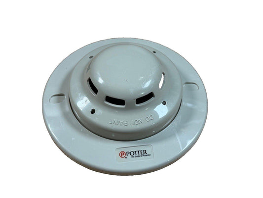Potter fire alarm smoke detector with 'Do Not Paint' label, white ceiling-mounted safety device