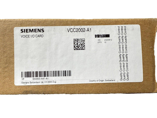 Siemens VCC2002-A1 Voice I/O Card for fire alarm systems, new in box, Switzerland origin