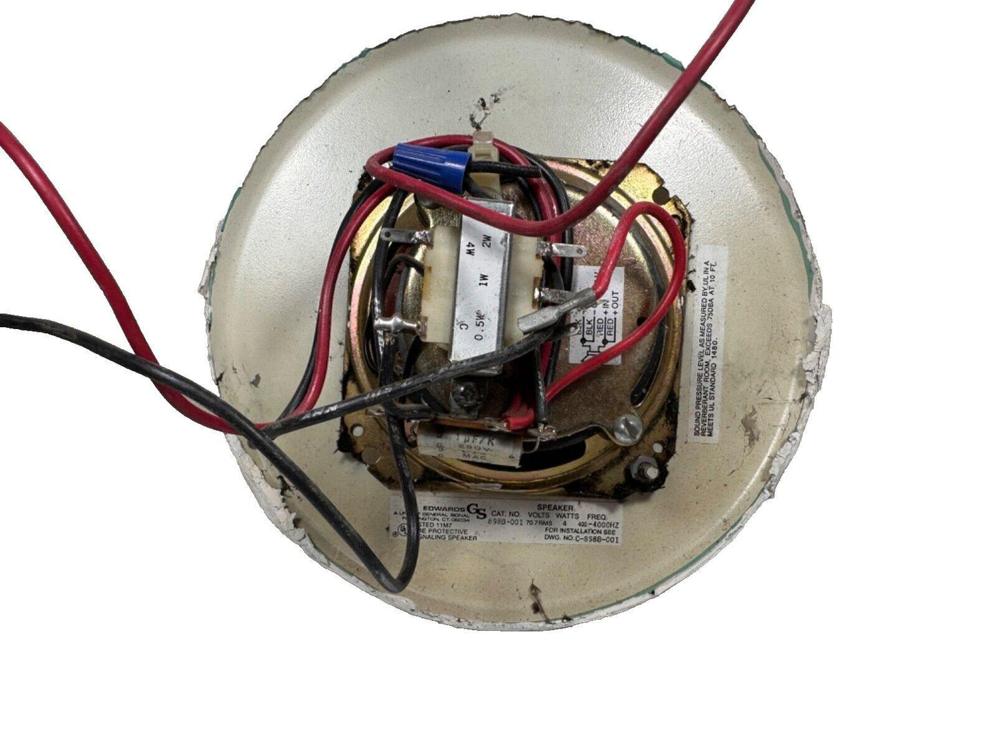 Edwards fire alarm speaker with wiring, used fire safety equipment for sale