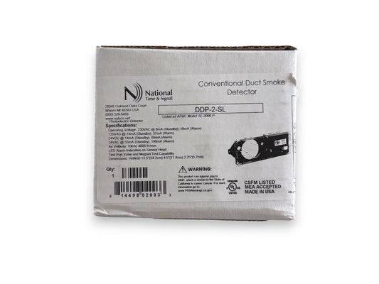 National Time & Signal DDP-2-SL Conventional Duct Smoke Detector (NEW IN BOX)