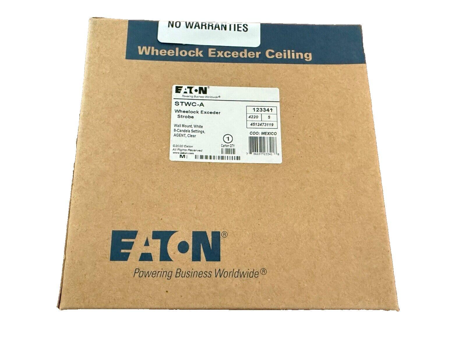 Eaton STWC-A Wheelock Exceder Strobe fire alarm device in original packaging, wall mount, white