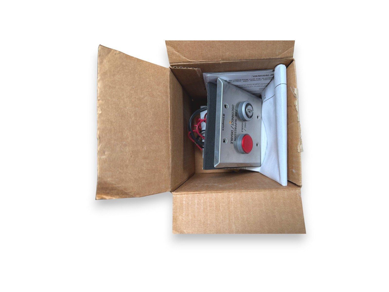 Simplex fire suppression disconnect/disable switch in open box with manual and wiring