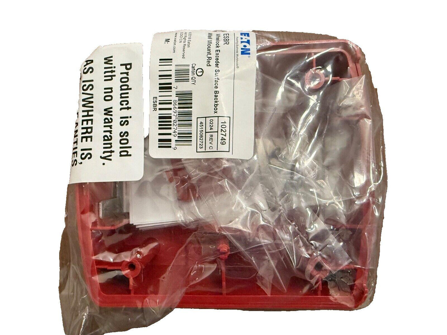 Eaton Wheelock ESBR Fire Alarm Exceeder Wall Mount Back Box Red (NEW IN BOX)