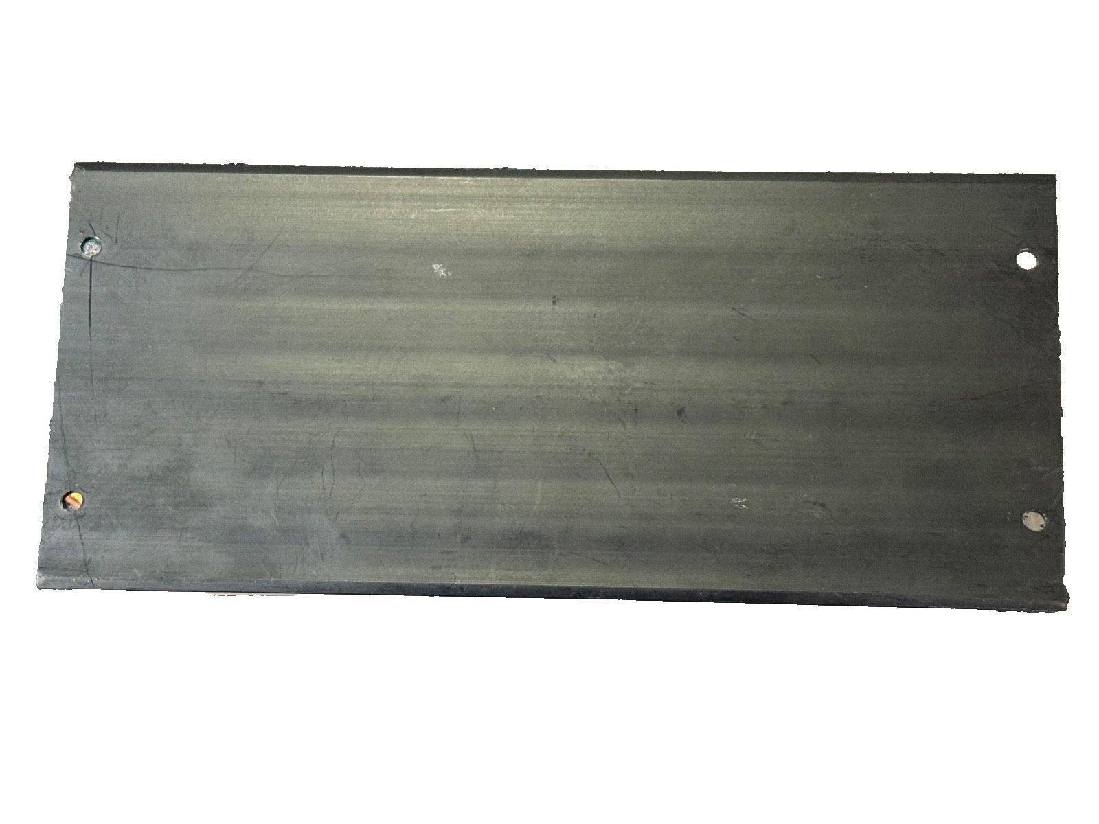 Used fire alarm panel cover with mounting holes, scratch-resistant metal surface