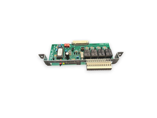 Fire alarm relay module circuit board with connectors and Zettler relays for commercial systems