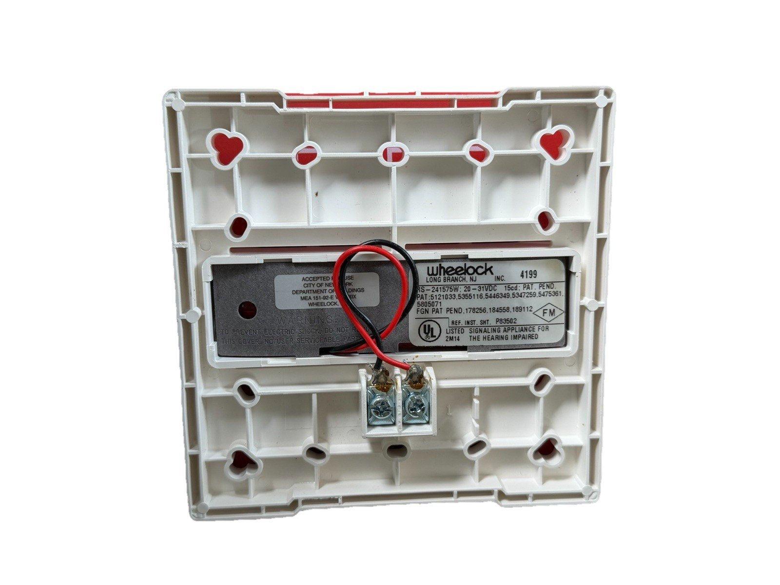 Wheelock 4199 fire alarm strobe with red wiring and UL listing for hearing impaired safety