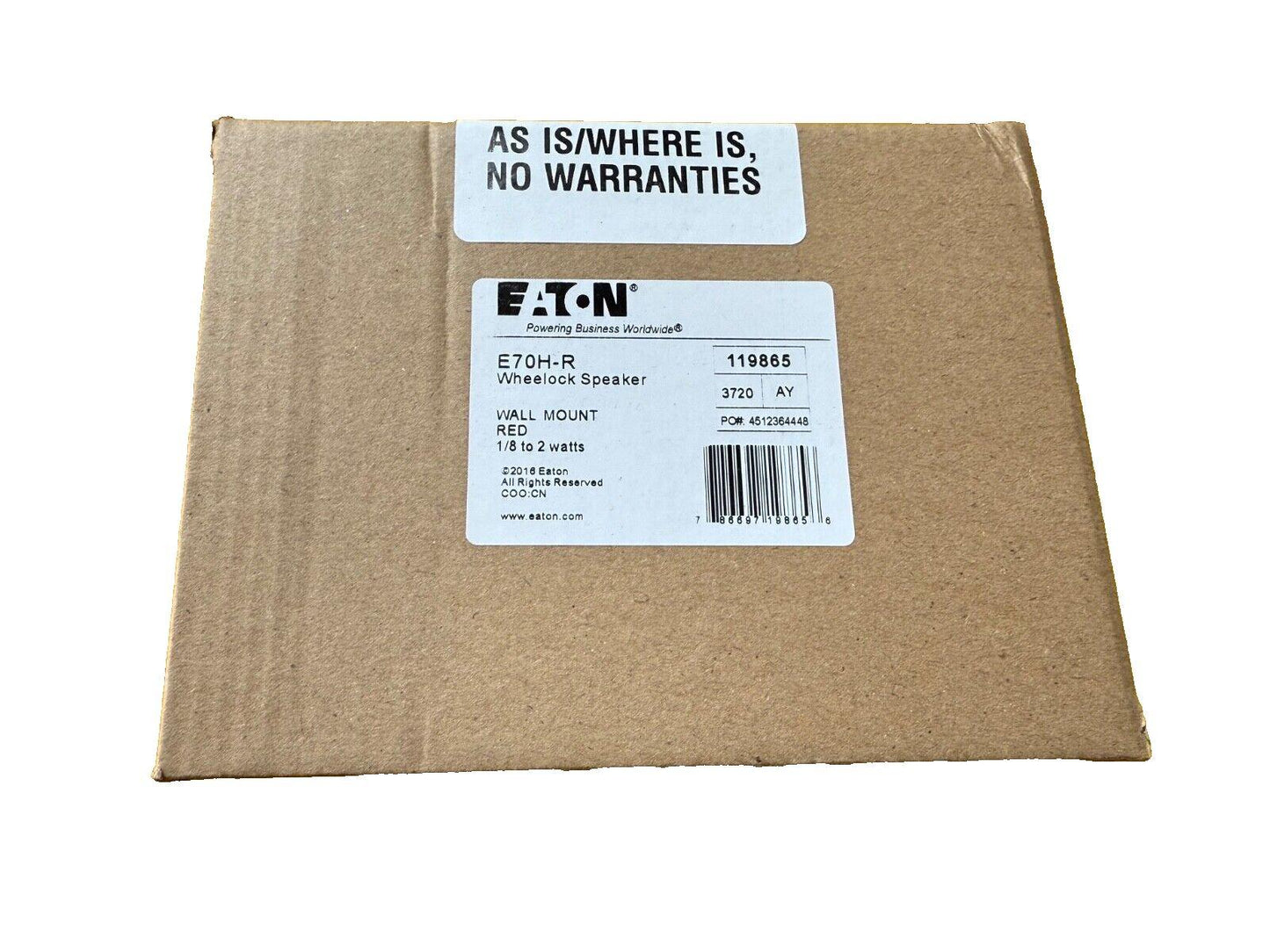 Eaton Wheelock E70H-R Fire Alarm Speaker Wall Red (NEW IN BOX)