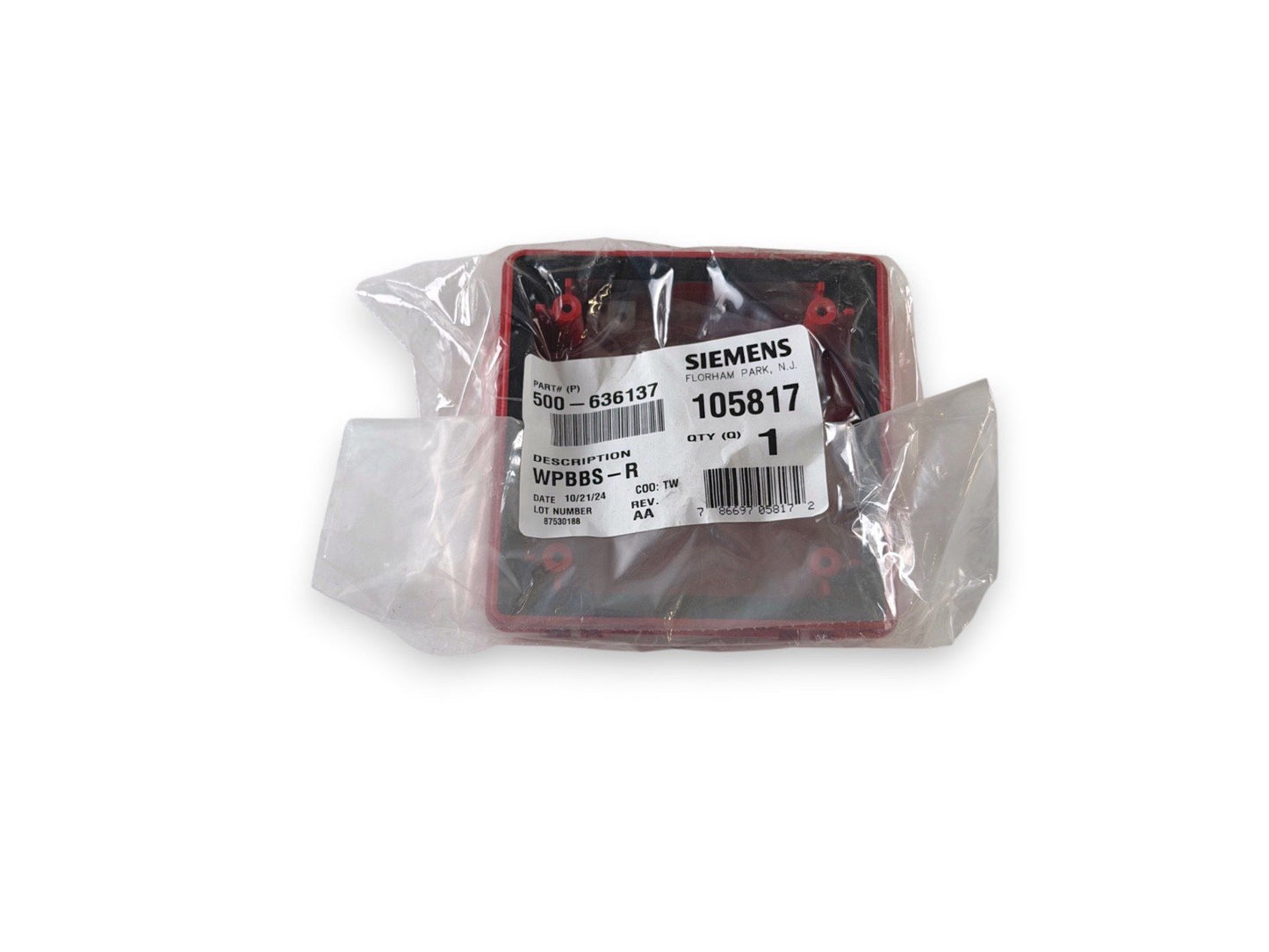 Siemens WPBBS-R 500-636137 Fire Alarm Back Box Red (NEW IN BOX)