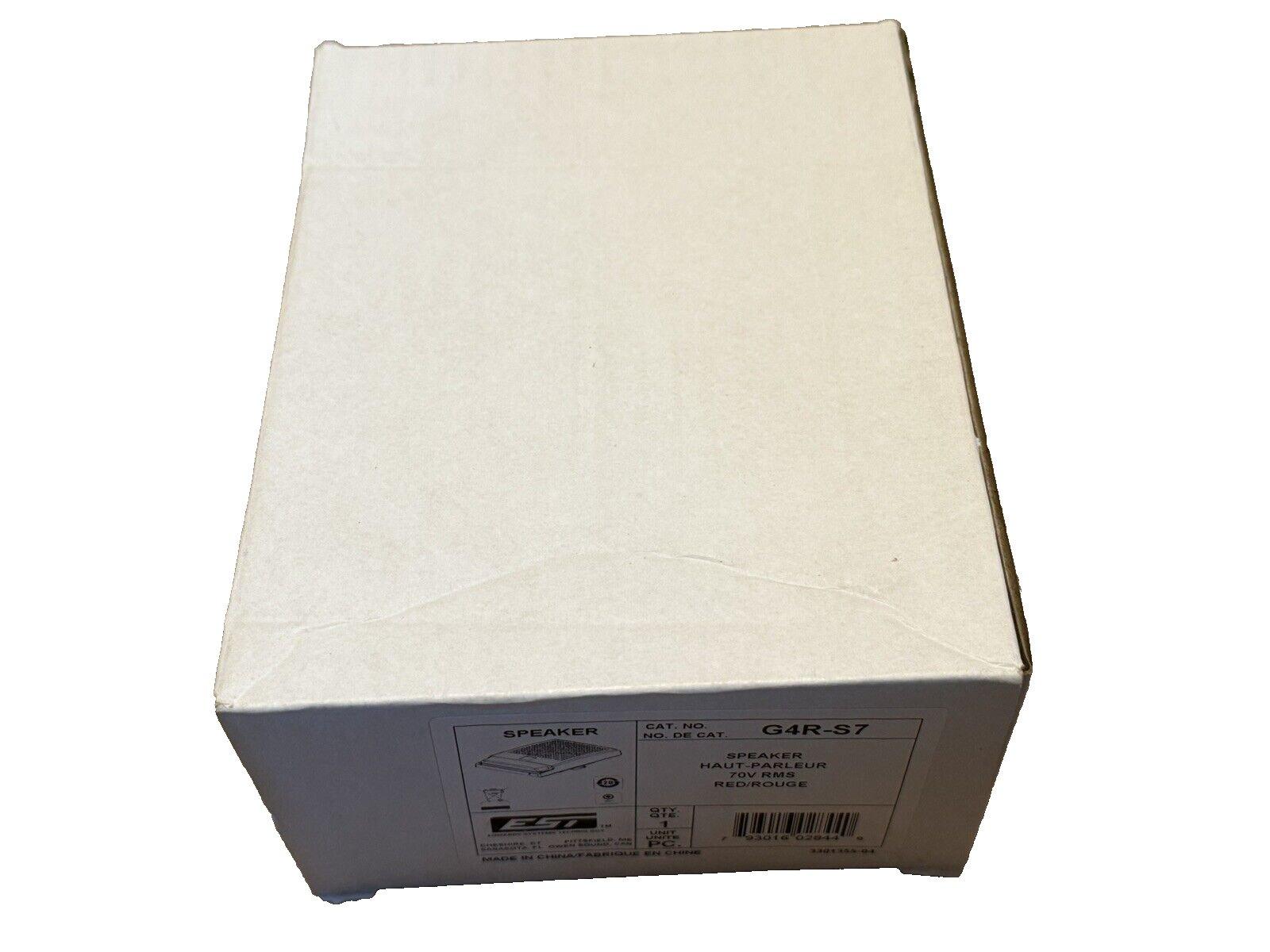 EST G4R-S7 fire alarm speaker, 70V RMS, red, in original packaging for fire safety systems