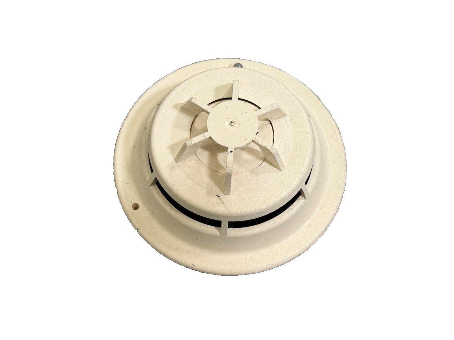 Beige ceiling-mounted smoke detector for fire alarm systems