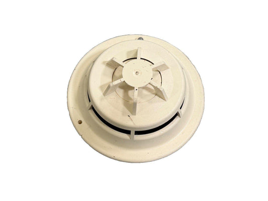 Beige ceiling-mounted smoke detector for fire alarm systems