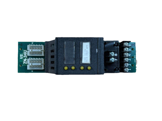 Fire alarm control module with terminal connectors and indicator LEDs for commercial fire safety systems