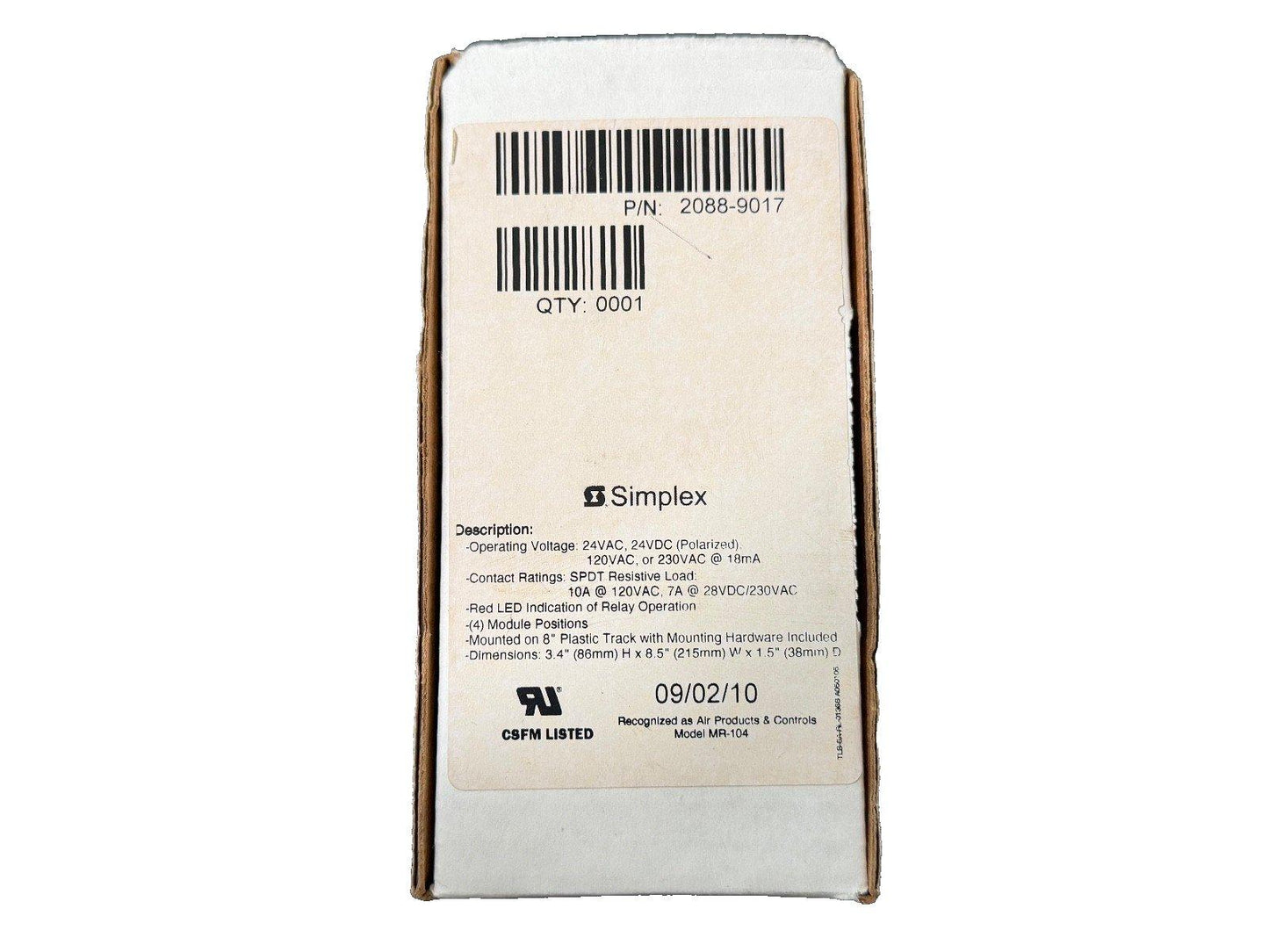Simplex 2088-9017 Fire Alarm MR-104/T Relay (NEW IN BOX)