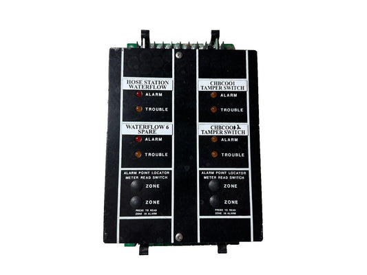 Fire alarm control module with waterflow and tamper switch indicators for zone monitoring
