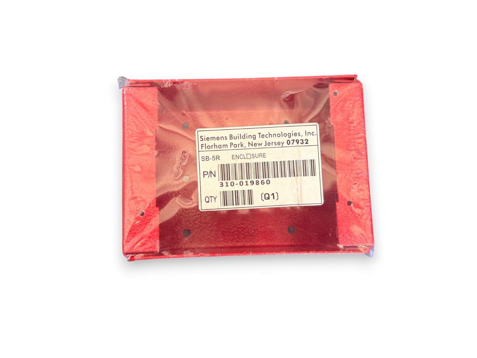 Siemens SB-5R fire alarm enclosure, part #310-019860, new surplus equipment in red packaging