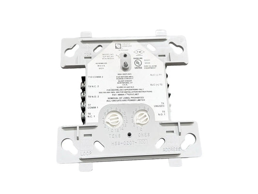 Silent Knight IDP-RELAY Fire Alarm Relay Module features a white, rectangular design with wiring terminals and labels.