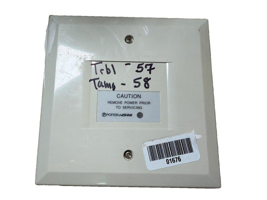 Potter-NCEMI fire alarm control module with caution label and barcode, used fire safety equipment