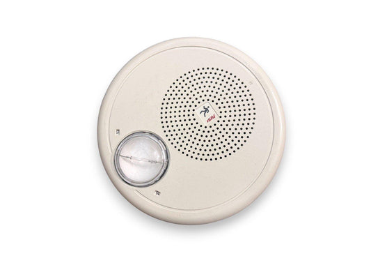 White fire alarm speaker with strobe light, emergency alert device for safety systems