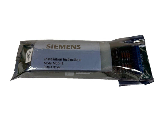 Siemens MOD-16 Output Driver fire alarm module with installation instructions, sealed in anti-static packaging