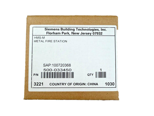 Siemens HMS-M metal fire station box, fire alarm equipment, part #500-033450, made in China