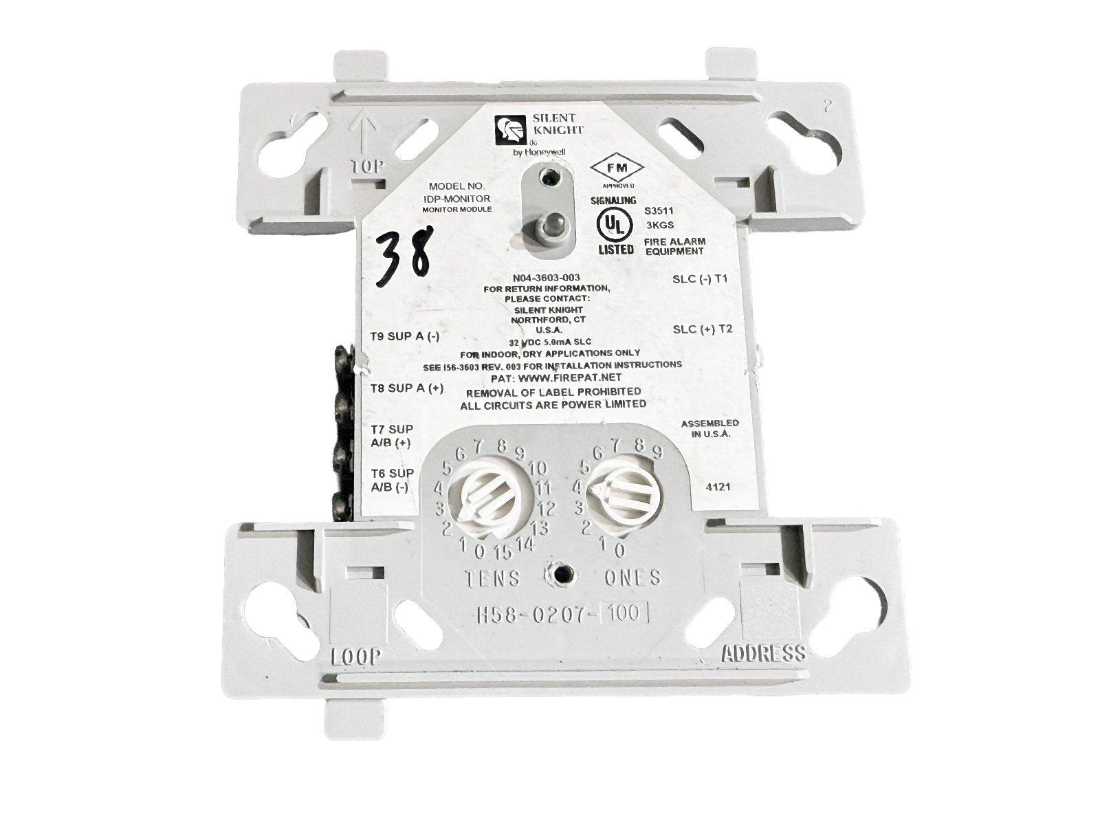 Silent Knight IDP-Monitor Module for fire alarm systems, UL listed, with address dials and wiring terminals