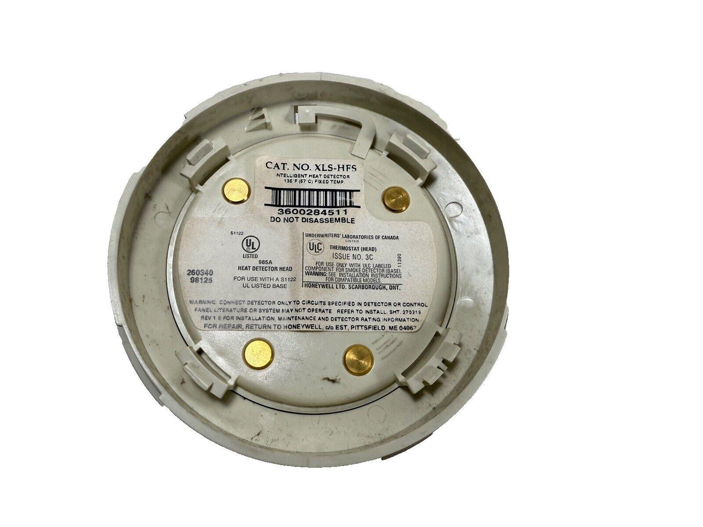 Honeywell XLS-HFS intelligent heat detector head, UL listed fire alarm component for commercial safety systems