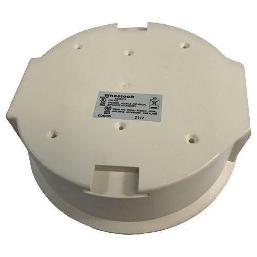 Wheeledock fire alarm base plate, compatible with smoke detectors, used in fire safety systems