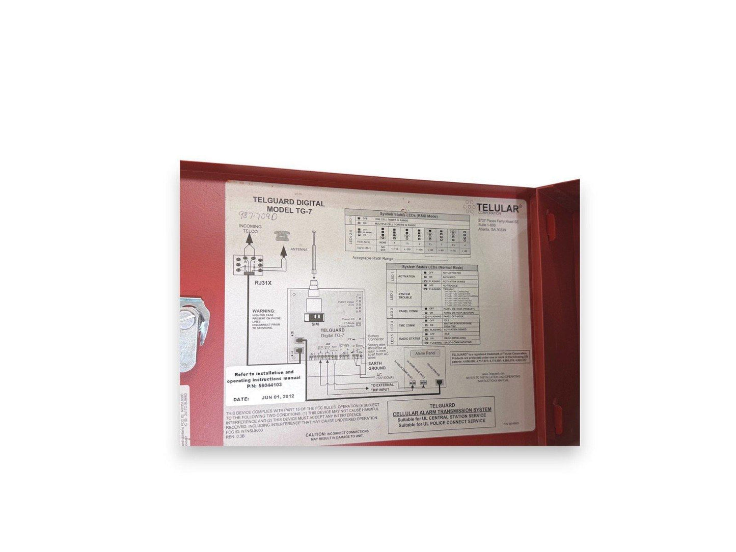 Telguard TG-7 Cellular Alarm Transmission System
