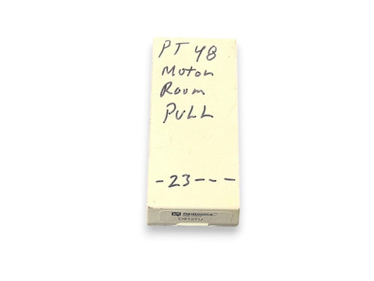 Radionics D9127U fire alarm pull station, PT48 Motor Room Pull label, used fire safety equipment
