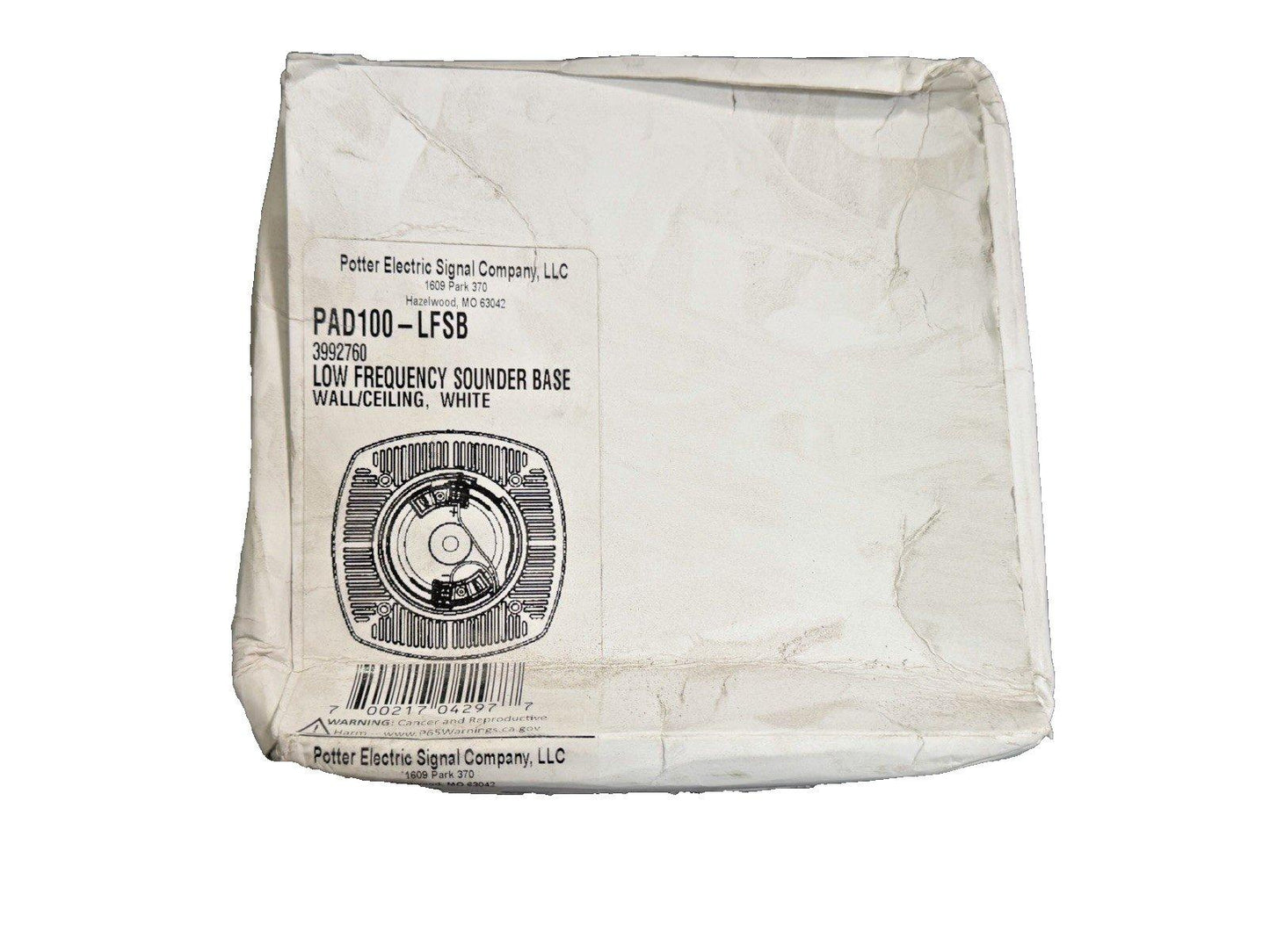 Potter PAD100-LFSB Fire Alarm Low-frequency Sounder Base (NEW IN BOX)