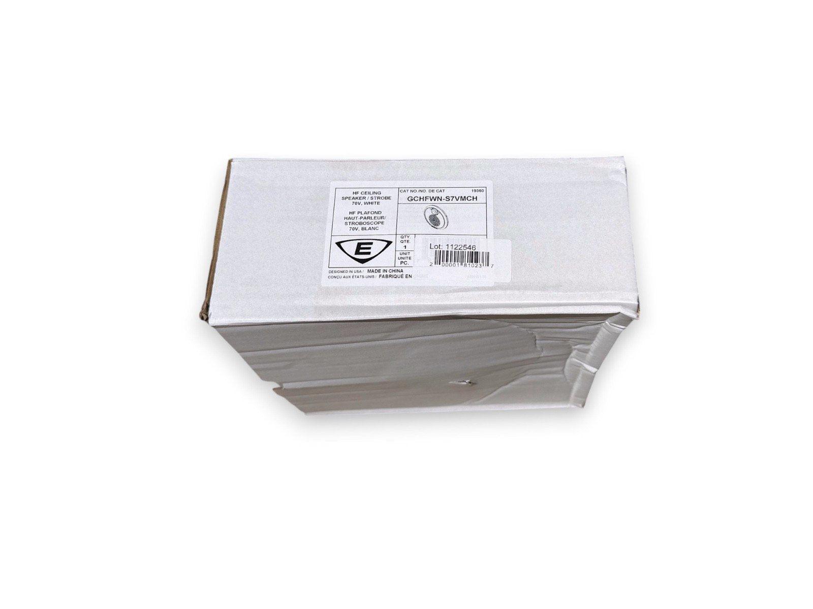 HF ceiling speaker strobe 70V white fire alarm device in packaging