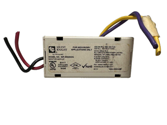 Silent Knight IDP-MINIMON fire alarm monitor module with wiring, UL listed for indoor use
